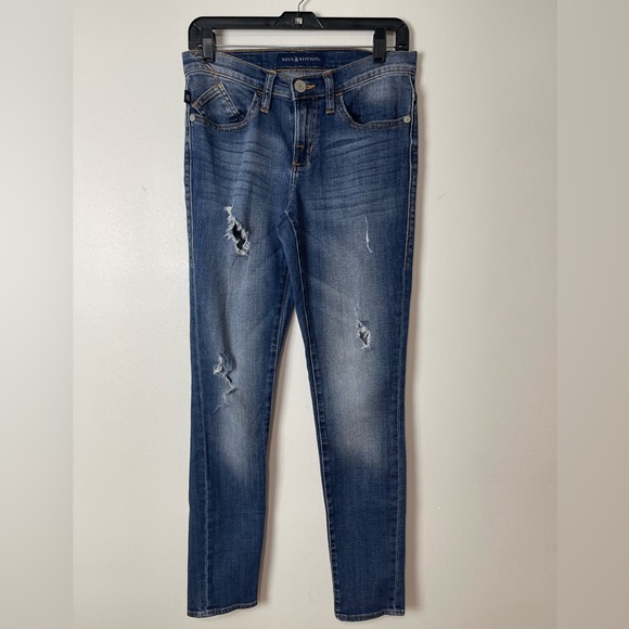 Rock & Republic Berlin Blue Distressed Ripped Jeans Women’s Size 6 - Picture 2 of 14